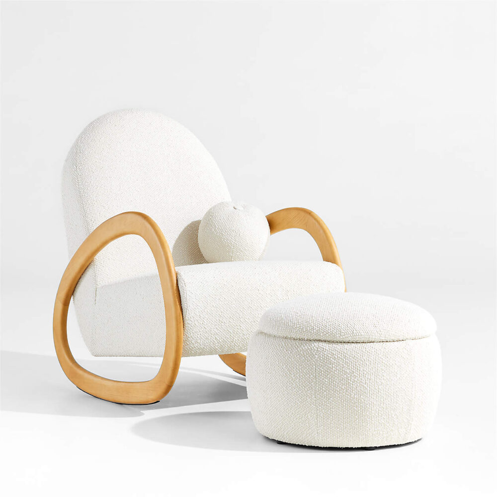 Snow Boucle Nursery Rocking Chair - Görsel 2